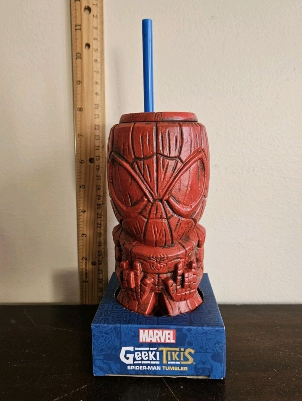 Marvel Geeki Tiki Spider-Man 8-Inch Plastic Tumbler. New.